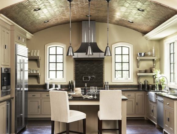 TLK Custom Luxury Homes - Barrel Kitchen Ceiling